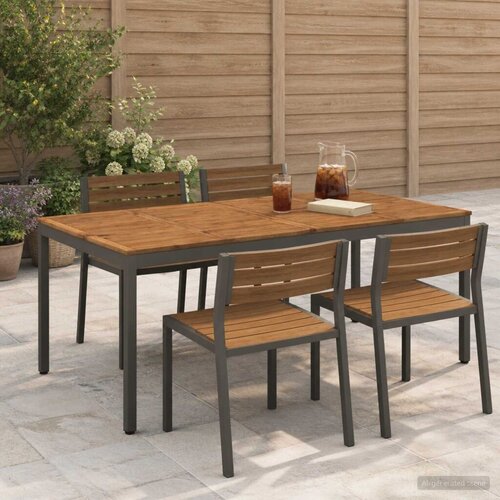  Stol za večeru u vrtu Prirodna i kava 196 x 100 5 x 75 cm - Prirodno kava 196 x 100 5 x 75 cm Slike