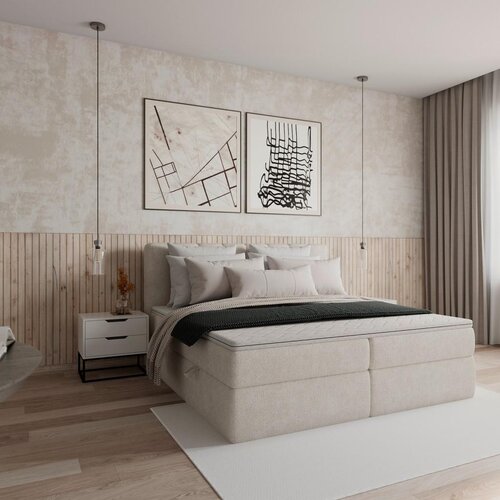 Bessagi Home Postelja Z Vzmetnico Mala, 180x200, Krem, Z Nadvložkom Cene