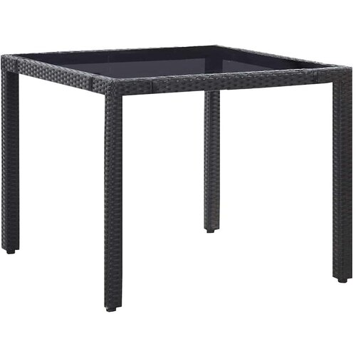  5-dijelni vrtni blagovaonski set od poliratana crni Crna Dužina stola 90 cm Slike