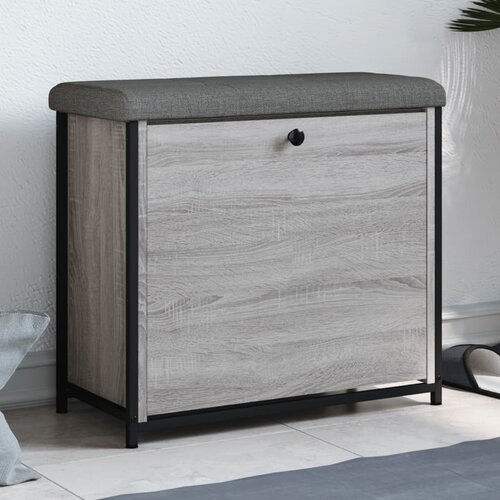  The Living Store Klop za čevlje s preklopnim predalom siva sonoma 62x32x56 cm - Klop Za Čevlje, (21448218) Slike