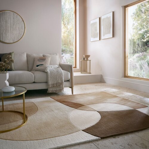Flair Rugs Rjavo-bež volnena preproga 160x230 cm Glow &amp;ndash; Slike