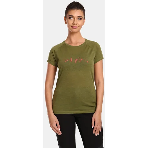 Kilpi Women's merino wool T-shirt ZARJA-W Green