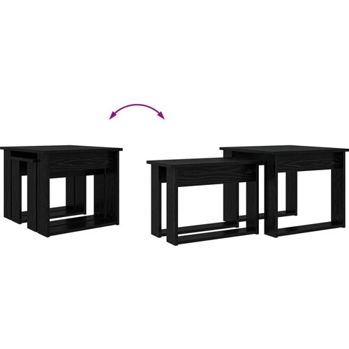  Set stolića za kavu 2 pcs Crni hrast Konstruirano drvo Slike