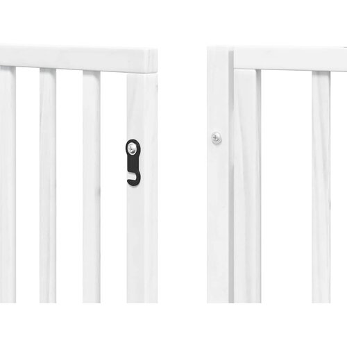  Vrata za pse s vrata&amp;scaron;cima 6 panela sklopiva 480 cm drvo topole Bijela 80 x 90 x 2 cm Slike