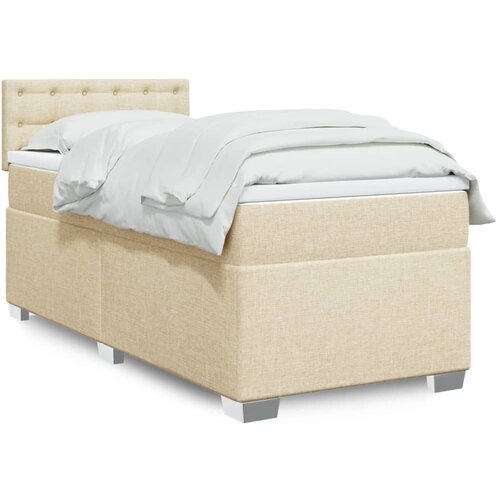 vidaXL Okvir kreveta s oprugama i madrac krem 80x200 cm od tkanine Cijene