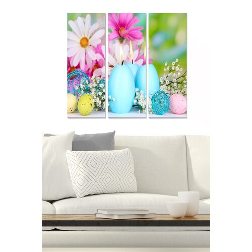 Wallity MDF136180571 multicolor decorative mdf painting (3 pieces) Cene