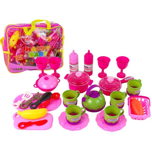  Velik set kuhinjskega pribora v torbi - 31 element - roza Slike