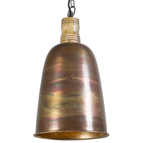 QAZQA Vintage viseča svetilka baker z zlatom - Burn 1