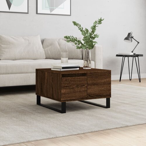 VidaXL Stolić za kavu boja hrasta 55 x 55 x 36 5 cm konstruirano drvo Slike