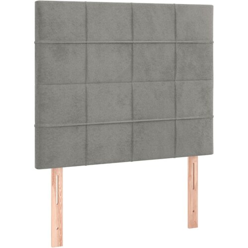 Maison Chic Posteljno vzglavje - Vzglavna omarica 2 kosa svetlo sivo 80x5x78/88 cm žamet, (22077861) Slike