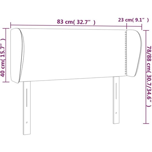 vidaXL Uzglavlje s ušima crno 83x23x78/88 cm baršunasto Cijene