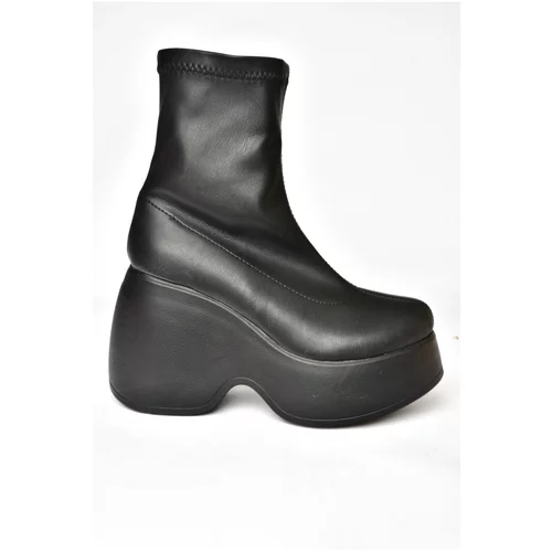 Fox Shoes Black Women's Heeled Daily Boots