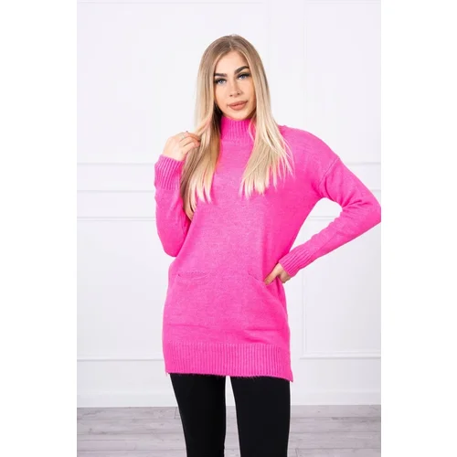 Kesi Pink sweater with stand-up collar