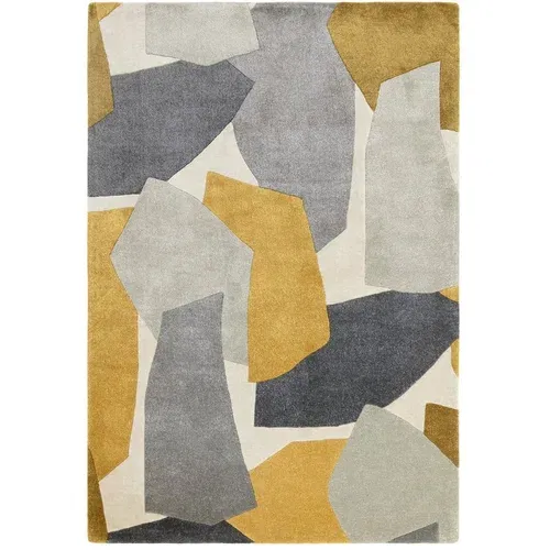 Asiatic Carpets Oker žuti/sivi ručno rađen tepih od recikliranih vlakna 160x230 cm Romy –
