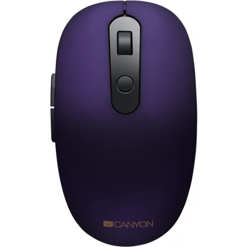 Canyon 2 in 1 Wireless optical mouse with 6 buttons, DPI 800/1000/1200/1500, 2 mode(BT/ 2.4GHz), Battery AA*1pcs, Violet, silent switch for right/left keys, 65.4*112.25*32.3mm, 0.092kg - CNS-CMSW09V