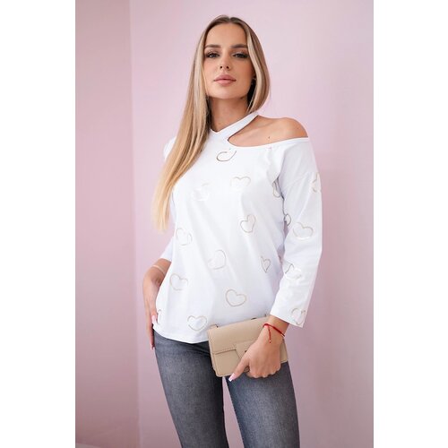  Blouse with a print of hearts white Cijene