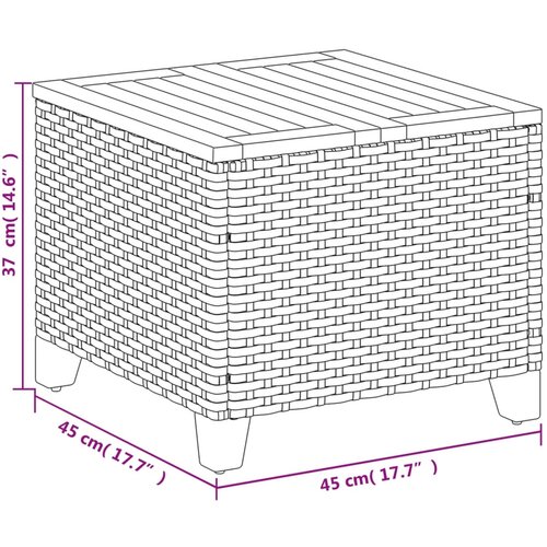  Vrtni stol crni 45 x 45 x 37 cm od poliratana i bagremovog drva Slike