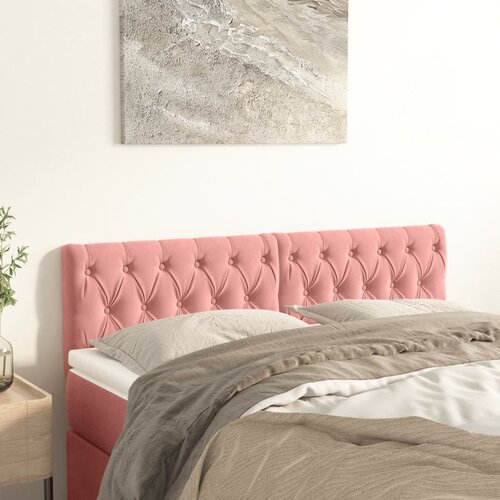 vidaXL Posteljno vzglavje 2 kosa roza 72x7x78/88 cm žamet Cene