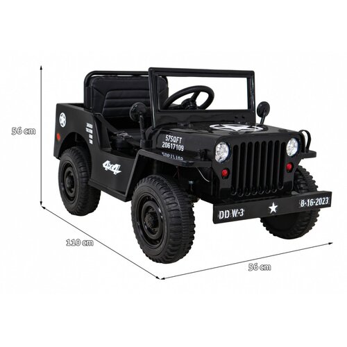  Otro&amp;scaron;ki avto na akumulator Retro Military 4x4 - črni Slike