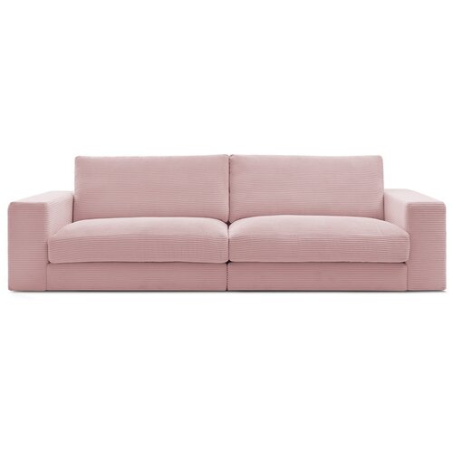 Bobochic Paris Rožnata sedežna garnitura iz rebrastega žameta 274 cm Leonard &amp;ndash; Slike