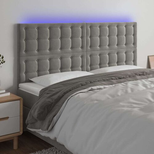  Uzglavlje svjetlosivo 200x5x118/128 cm bar&amp;scaron;unasto Slike