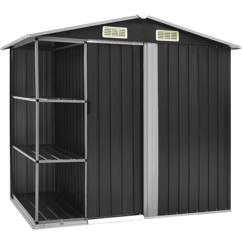 vidaXL Vrtna lopa s stojalom antracitna 205x130x183 cm železna Cene