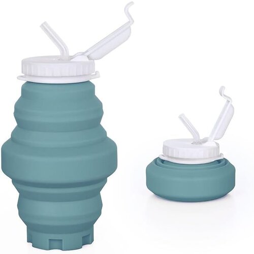 Dardanar Zložljiva steklenica za vodo, 550 ml silikonska zložljiva športna skodelica za vodo v stolpu s slamico, primerna za potovalna kolesa za kampiranje, (21082842) Cene