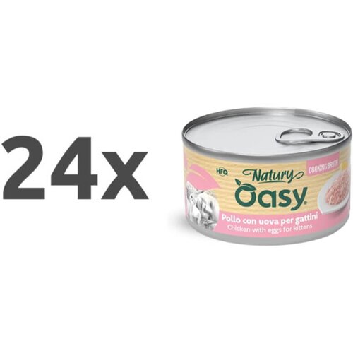 Oasy Cat Natury Kitten fileji v juhi, konzerva - pi&scaron;čanec in jajca - 85 g 24 x 85 g Cene