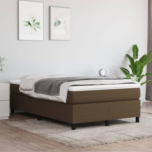 VidaXL okvir za krevet s oprugama tamnosmeđi 120x200 cm od tkanine Slike