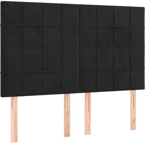 Maison Chic Posteljno vzglavje - Vzglavna omarica 4 kosa črn 72x5x78/88 cm žamet, (22077727) Cene