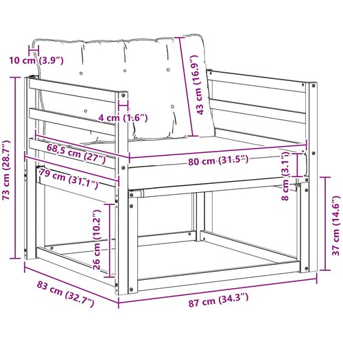  Set vanjskih sofa Čvrsto drvo akacije i Textilene Bijela Slike