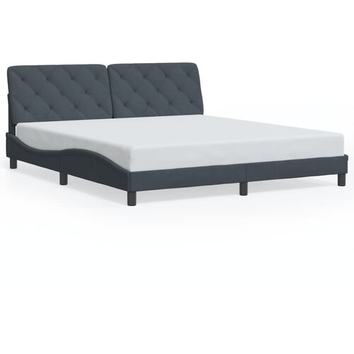  The Living Store Posteljni okvir z LED lučkami temno siv 180x200 cm žamet - Posteljni Okvir, (21490575) Slike