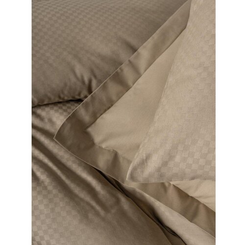Mila Home Luxury Smeđa posteljina za krevet za jednu osobu od renforce pamuka 140x200 cm Checkered &amp;ndash; Slike