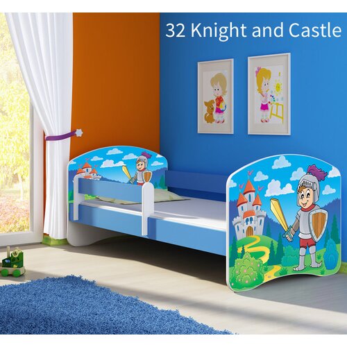  Otroška postelja ACMA z motivom, stranica modra 180x80 cm 32 Knight Cene