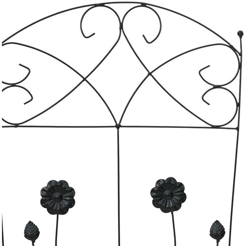  Vrtna Ograda Re&amp;scaron;etkasti 3 pcs Crna 112 x 40 cm Čelik Slike