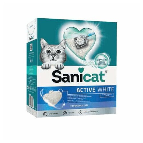 Sanicat grudvajući posip za mačke Active White - 10L Slike