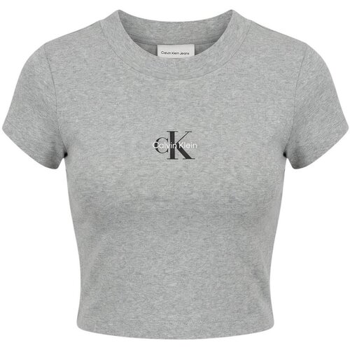 Calvin Klein Jeans Majice s kratkimi rokavi MONOGRAM BABY TEE LV047AB802 Siva Cene
