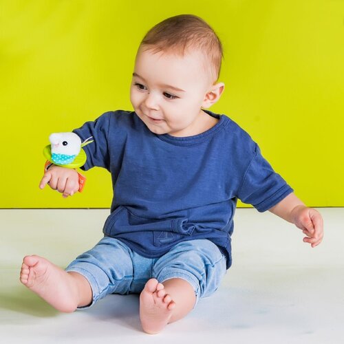 Bright Starts Wrist Pals Toy ropotuljica za na roko z grizljajočim delom Monkey &amp;amp; Elephant 0 m+ 2 kos Slike