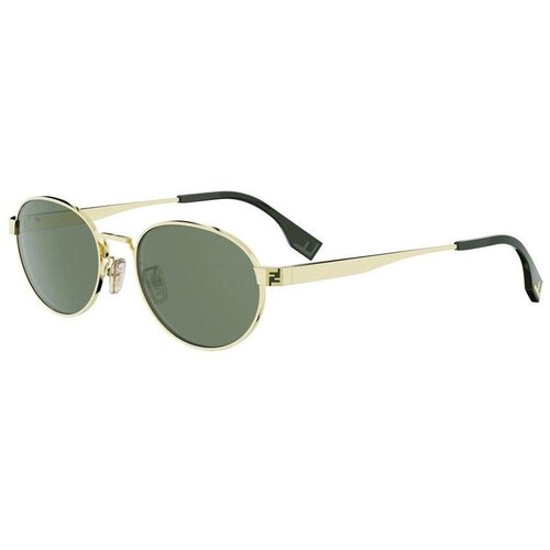 Fendi Sky Yellow Round Sunglasses ONE SIZE (55) Zlata/Zelena Slike