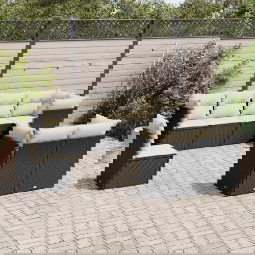 vidaXL 8-dijelni set vrtnih sofa od poliratana s jastucima crni Cijene