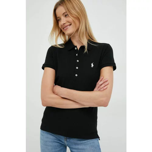 Polo Ralph Lauren Polo majica za žene, boja: crna, s ovratnikom