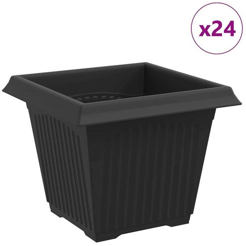  Kvadratna saksija za cvijeće 24 pcs Crna 20 x 20 x 16 cm - Crna 20 x 20 x 16 cm 24 Slike