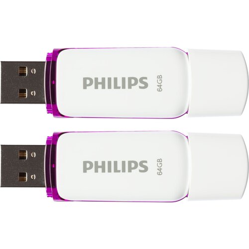 Philips USB 2.0 2-Pack 64GB Snow Edition Magic Purple Slike