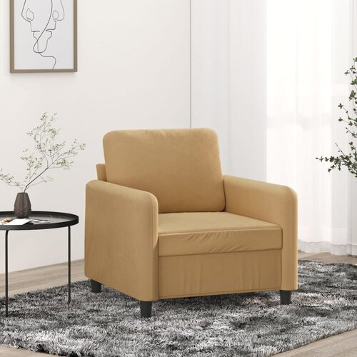  The Living Store Fotelj rjav 60 cm žamet - Enosed, (21447845) Cene