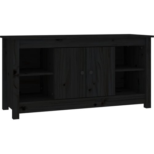 Maison Chic TV omarica - TV enota - Televizijska omarica črna 103x36,5x52 cm trdna borovina, (21699527) Slike