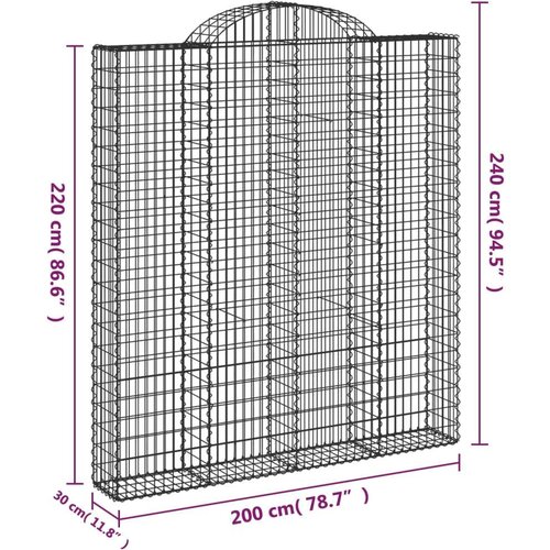  Lučne gabionske ko&amp;scaron;are 5 kom 200x30x220/240cm pocinčano željezo Slike