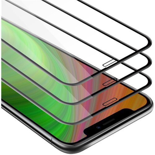 Cadorabo 3x Celozaslonska za&amp;scaron;čitna folija, združljiva z Apple iPhone 11 PRO MAX - Za&amp;scaron;čitna folija v transparentno s čarno - 3-pack Kaljeno steklo za za&amp;scaron;čito zaslona s trdoto 9H in 3D dotikom, (20547920) Slike