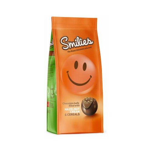 SMILIES čokolada mlečne kuglice sa lesnikom crispy 120G Slike