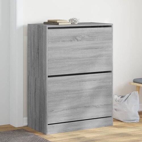  The Living Store Omarica za čevlje z 2 predaloma siva sonoma 80x42x108 cm - Omara Za Čevlje, (21485769) Slike
