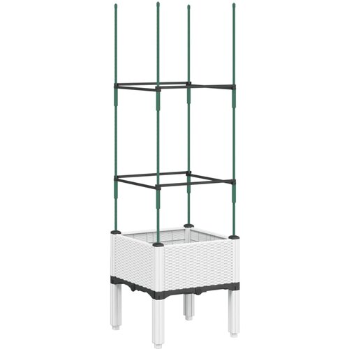 Maison Chic Cvetlično korito - Cvetlični Lonec z oporno mrežo belo 40x40x142,5 cm PP, (21788540) Cene